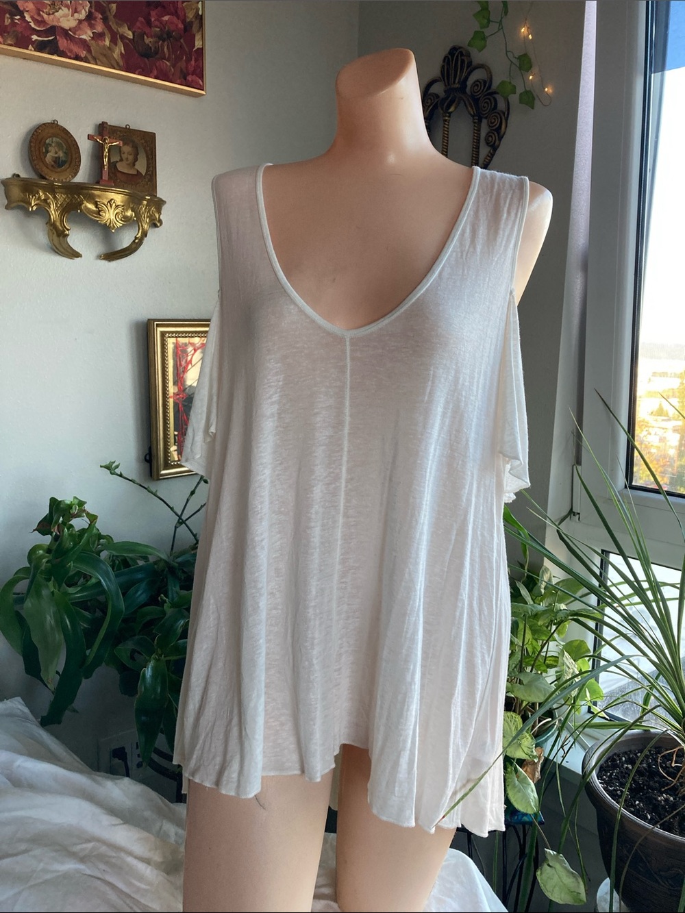 Free People bittersweet cold shoulder top